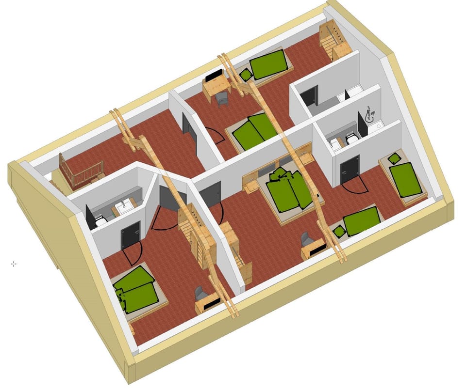 Desk, free WiFi, bed sheets