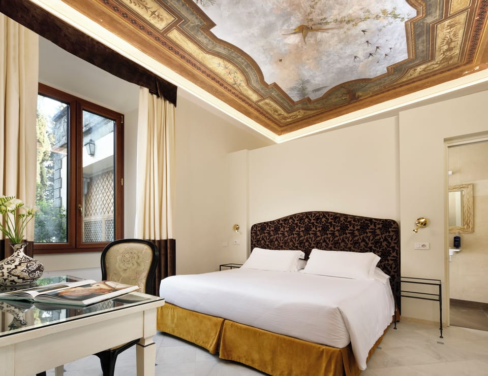 Comfort Double Room with Fresco Ceiling and City View | View from room