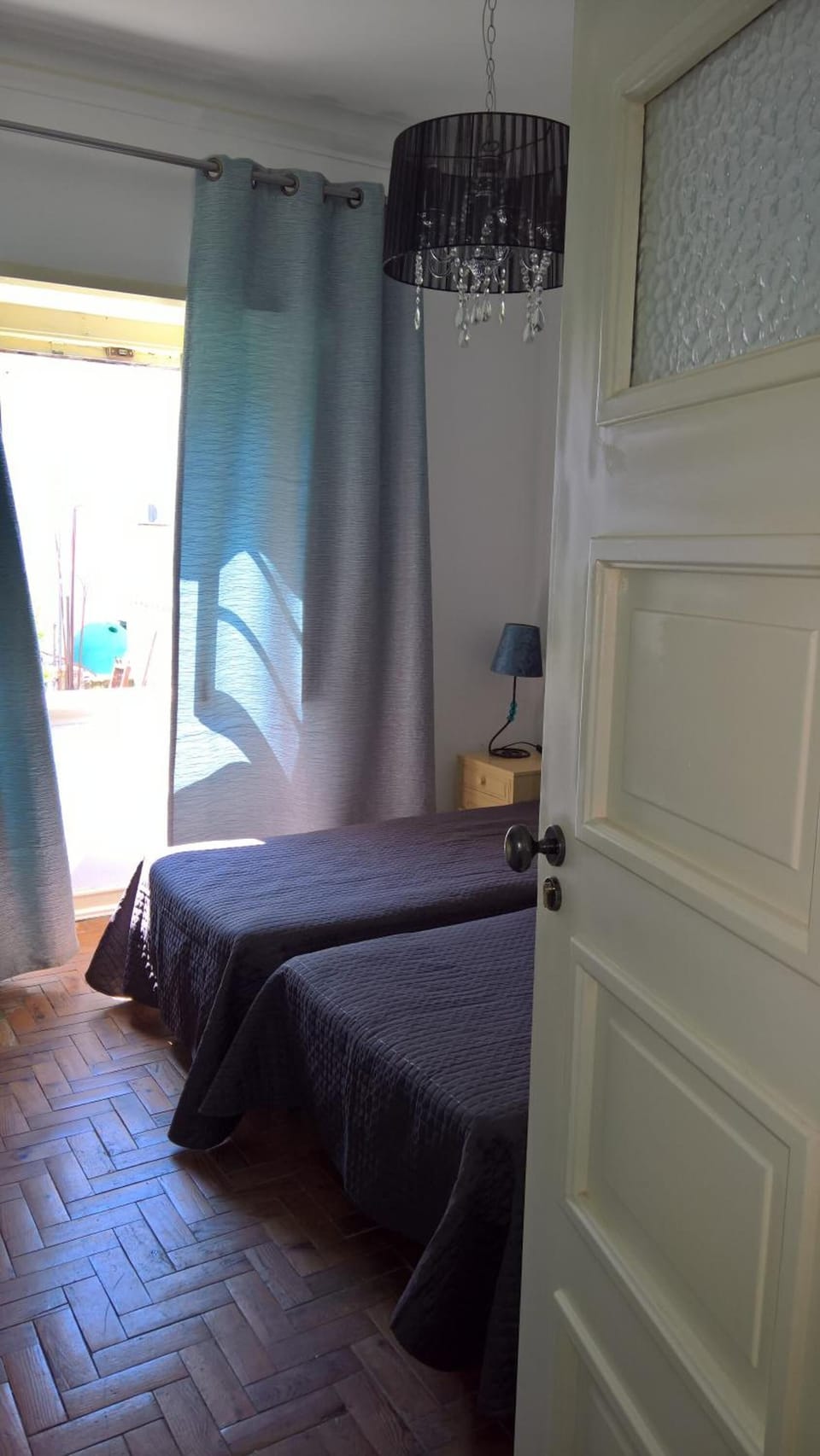 Desk, laptop workspace, free WiFi, bed sheets