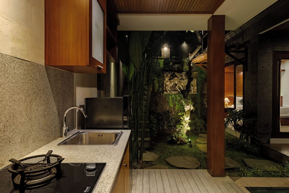 Two Bedroom pool villa with valley view | Private kitchen | Fridge, coffee/tea maker, electric kettle