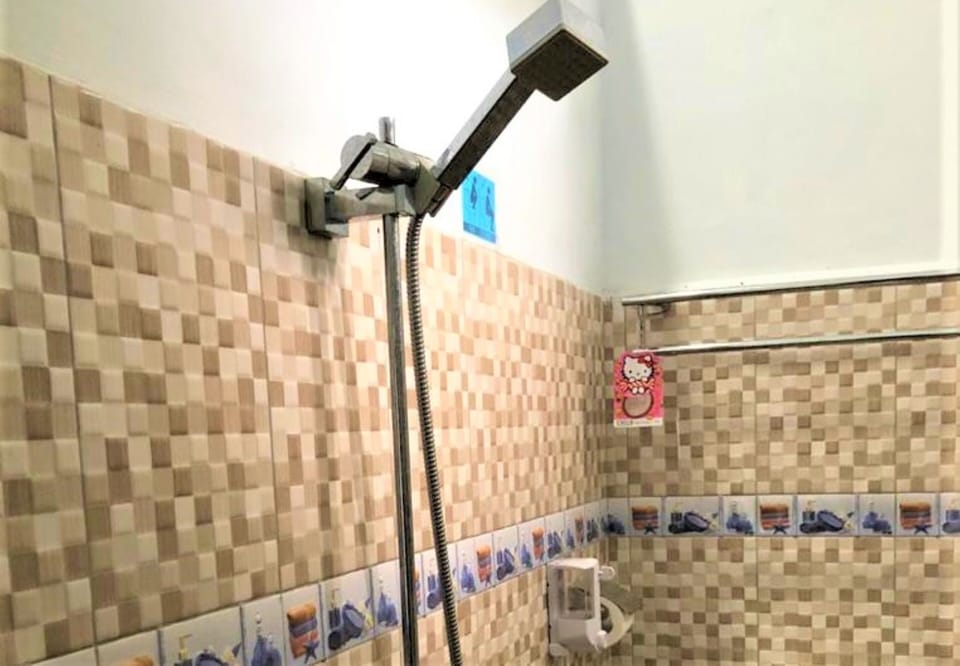 Shower, free toiletries, towels