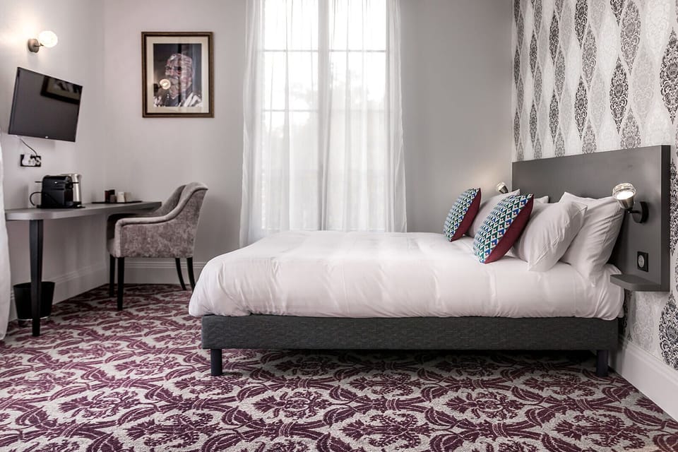 Individually decorated, individually furnished, desk, blackout drapes