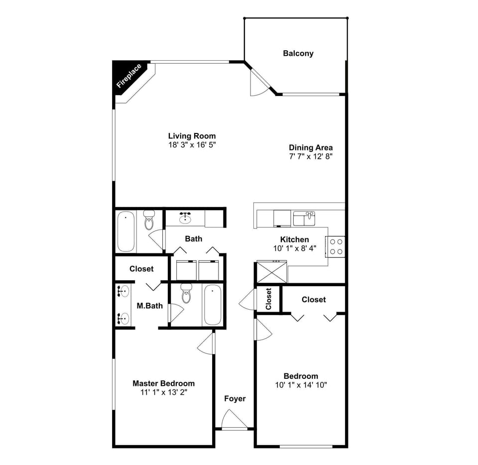 Condo, 2 Bedrooms | Floor plan
