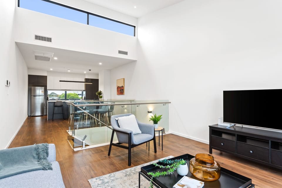 Three Bedroom Townhouse With Parking | Private kitchen | Full-size fridge, microwave, oven, stovetop