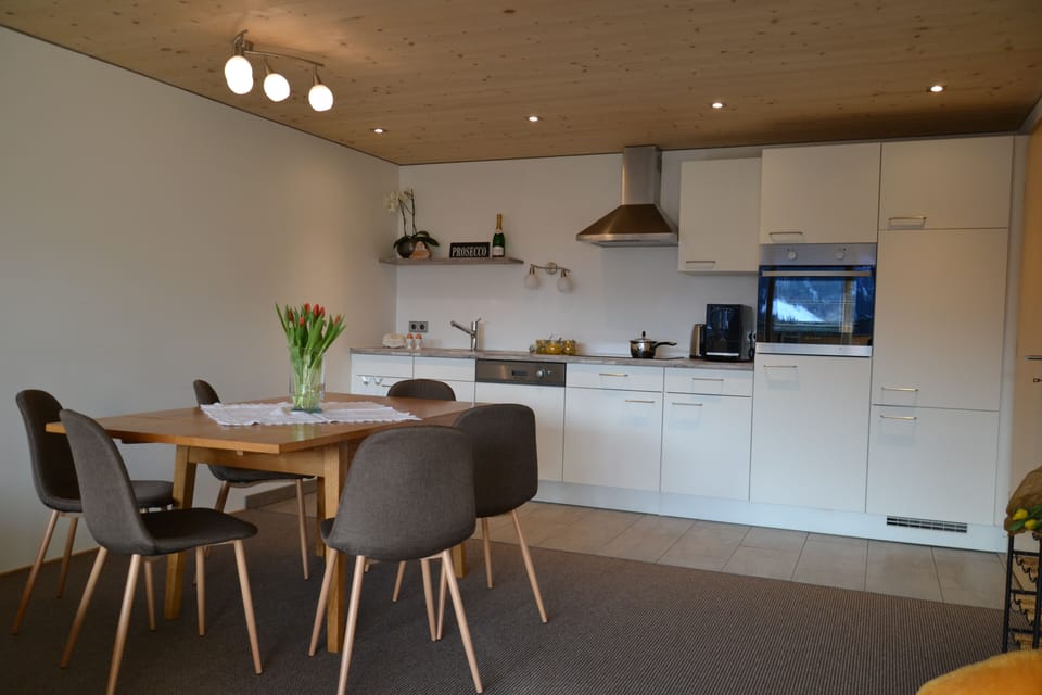Family Apartment (Ferienwohnung Panorama) | Private kitchen | Coffee/tea maker, fridge, stovetop, dishwasher
