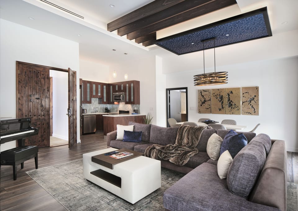 Grand Deluxe Villa | Living area | 55-inch Smart TV with cable channels, TV, pay movies