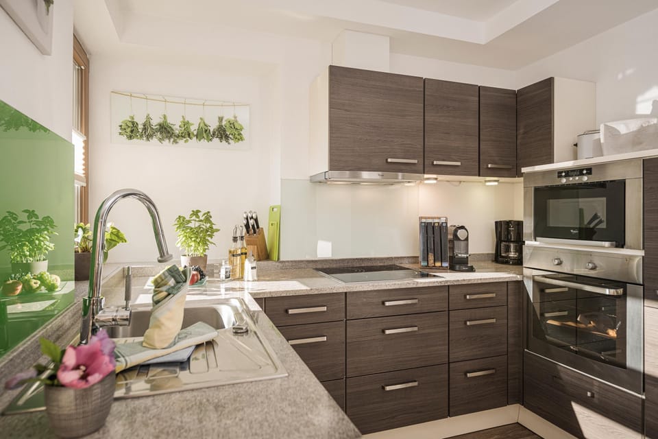 Comfort Apartment, 3 Bedrooms, Balcony, Mountain View | Private kitchen | Full-size fridge, microwave, oven, stovetop