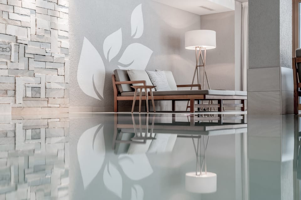 Indoor pool, seasonal outdoor pool, pool umbrellas, sun loungers