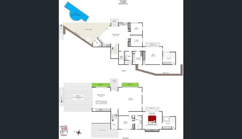 Luxury House, 5 Bedrooms, Private Pool, Ocean View, 2 Golf Buggies | Floor plan