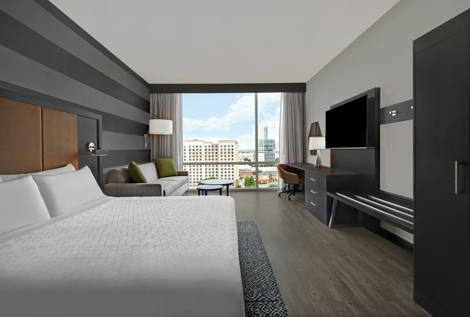 Hypo-allergenic bedding available, in-room safe, blackout drapes