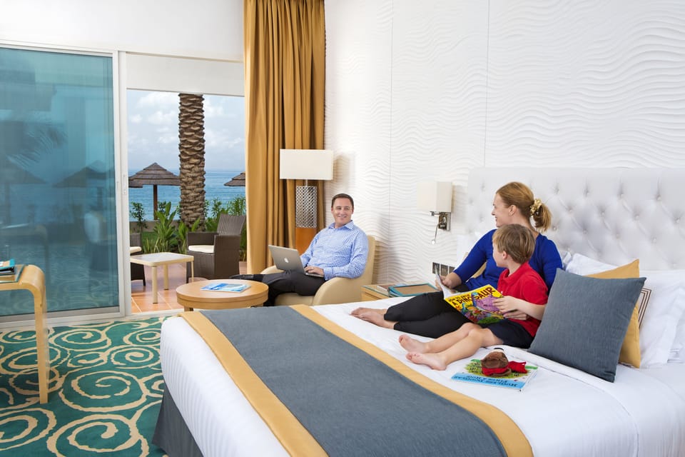 One Bedroom Beach Villa | Minibar, in-room safe, desk, laptop workspace