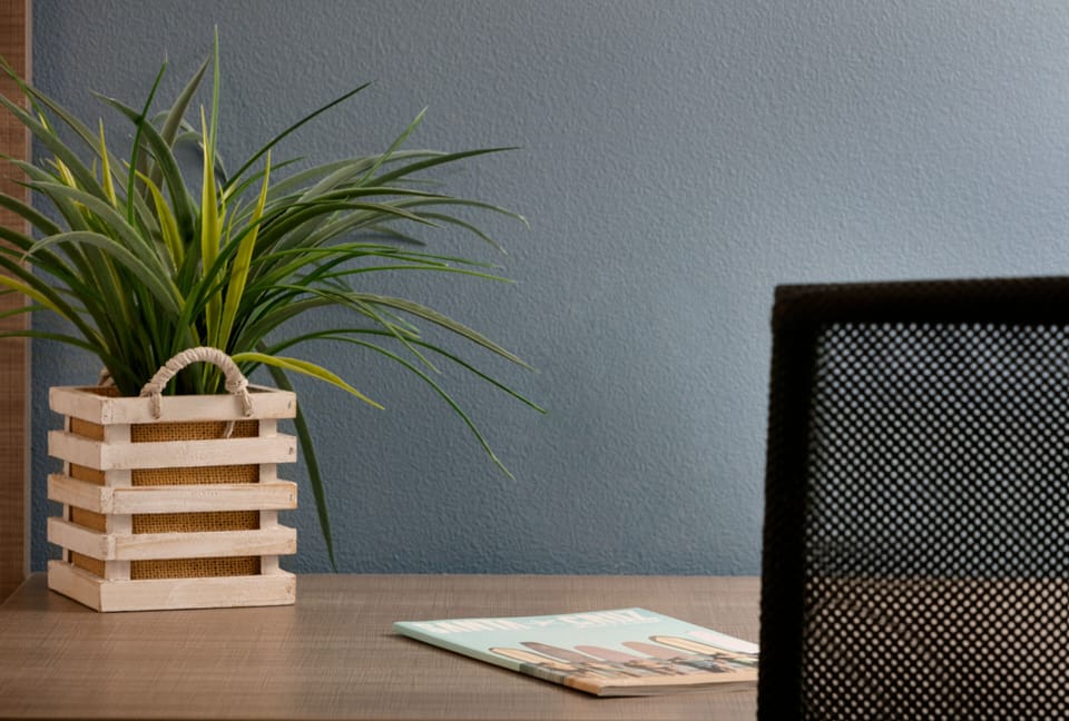 Premium bedding, pillowtop beds, desk, blackout drapes