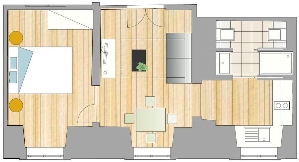 Comfort Apartment, 1 Bedroom | Floor plan