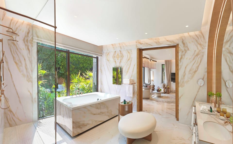 Villa, 4 Bedrooms, Private Pool, Beachside (Eden) | Bathroom | Separate tub and shower, rainfall showerhead, eco-friendly toiletries