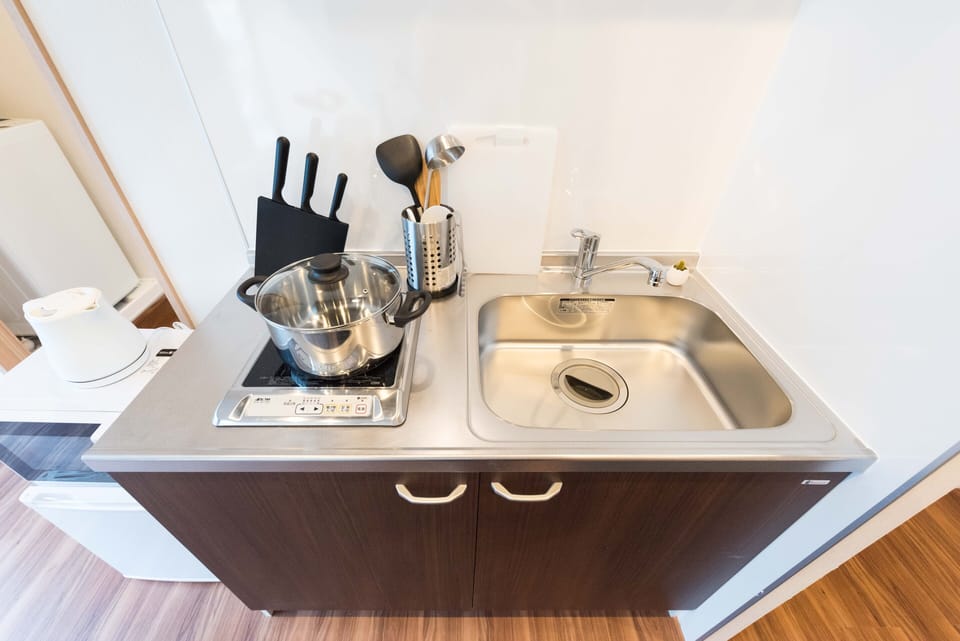 Apartment | Private kitchenette | Fridge, microwave, stovetop, electric kettle