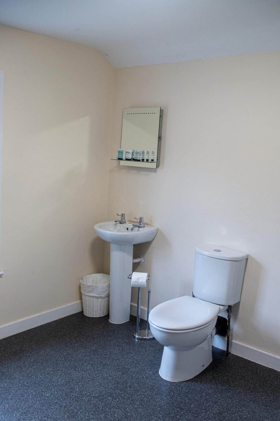 Designer toiletries, hair dryer, towels, soap