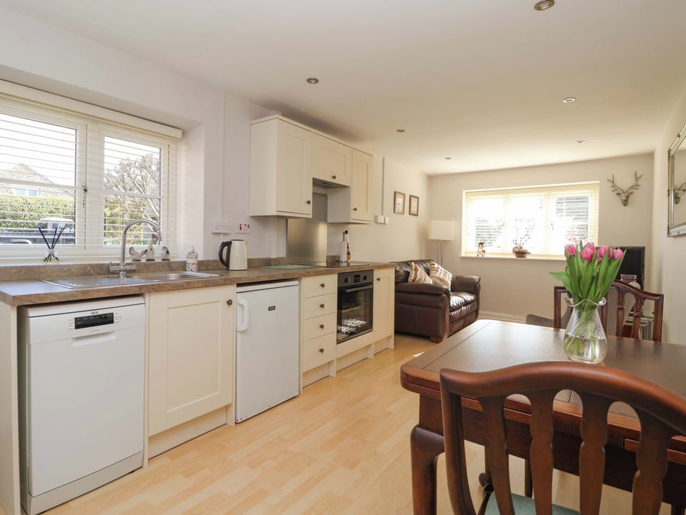 Fridge, dishwasher, electric kettle, toaster