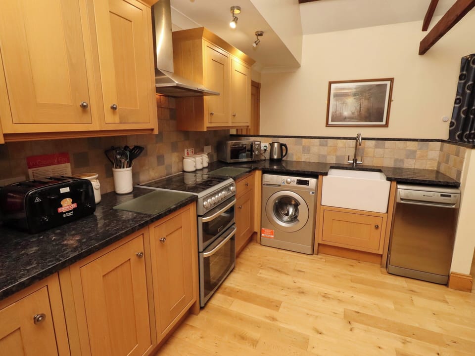 Fridge, microwave, dishwasher, electric kettle