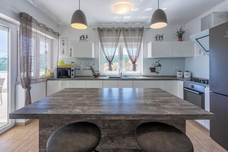 Villa | Private kitchen | Espresso maker, fridge, microwave, oven