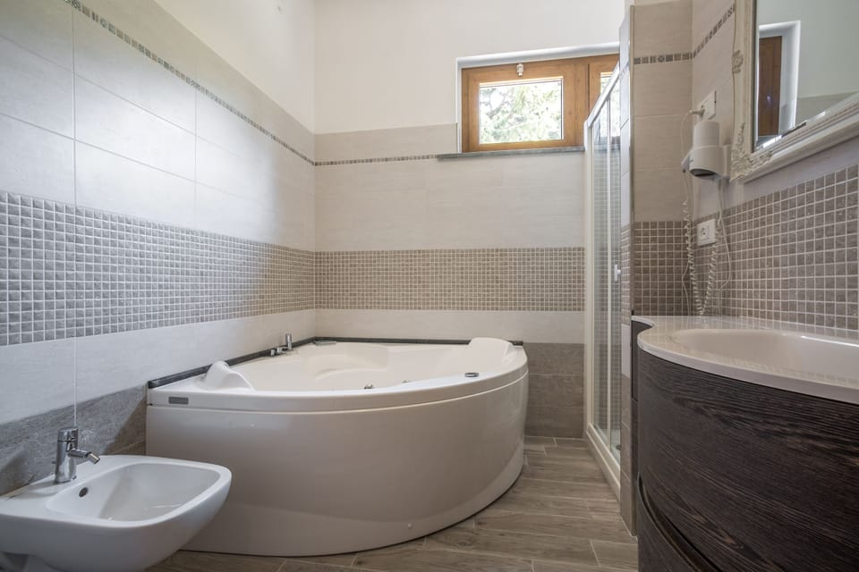 Deluxe Room, Hot Tub | Bathroom | Shower, free toiletries, hair dryer, bidet