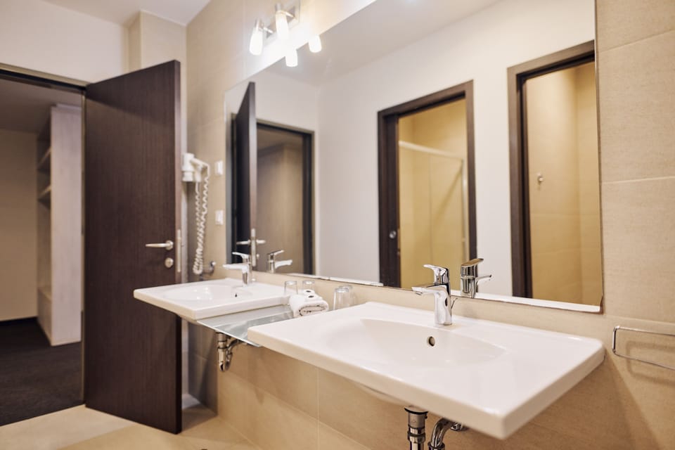 Family Room | Bathroom | Shower, rainfall showerhead, free toiletries, hair dryer