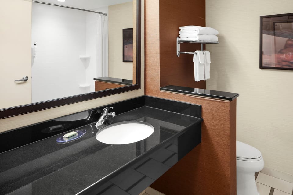 Free toiletries, hair dryer, towels, soap