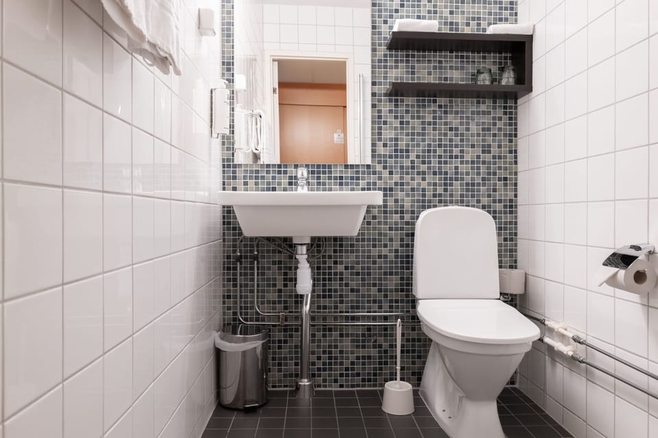 Shower, eco-friendly toiletries, hair dryer, towels