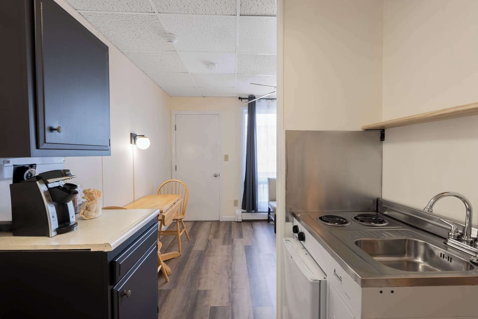 One Queen with Sofa | Private kitchenette | Mini-fridge, microwave, coffee/tea maker, toaster
