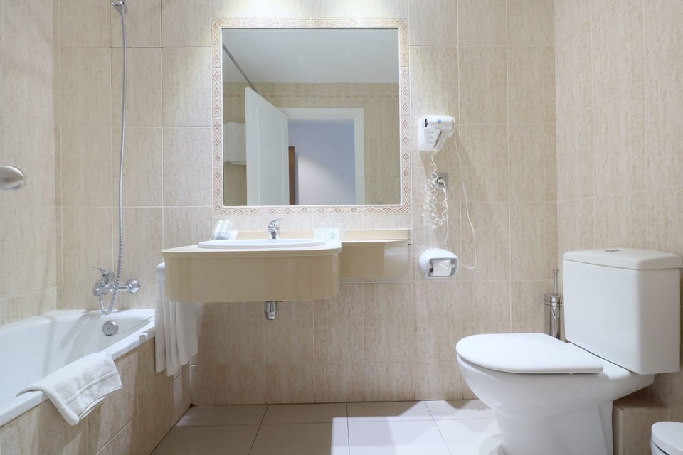Free toiletries, hair dryer, towels
