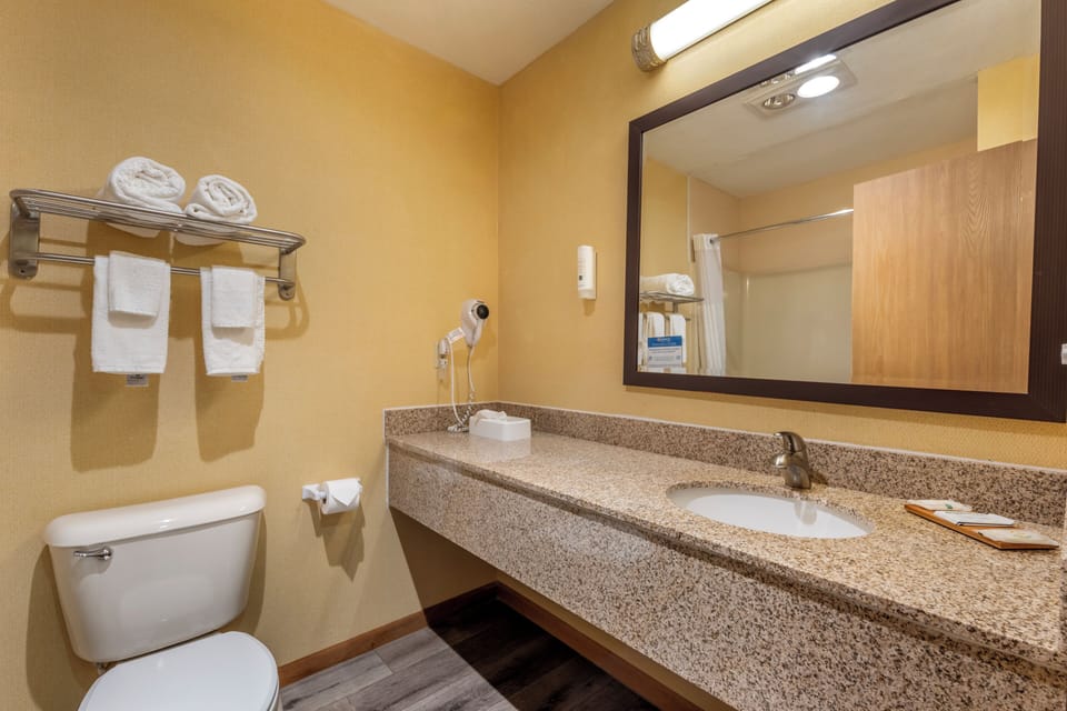 Hair dryer, towels