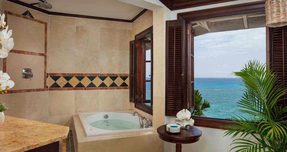 Bathtub, free toiletries, hair dryer, bathrobes