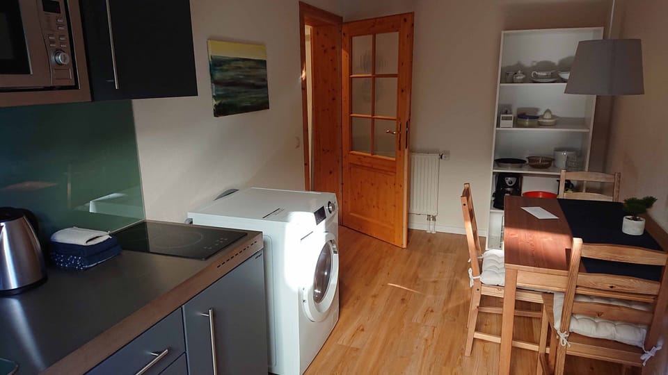 Apartment | Private kitchen | Fridge, microwave, stovetop, electric kettle