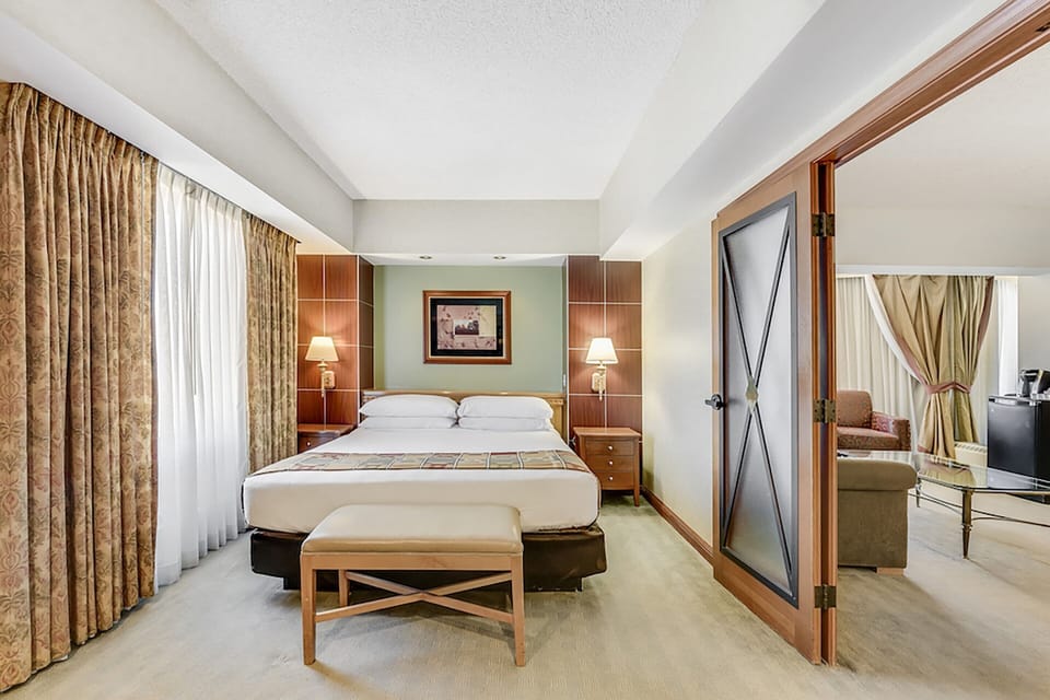 In-room safe, desk, laptop workspace, blackout drapes