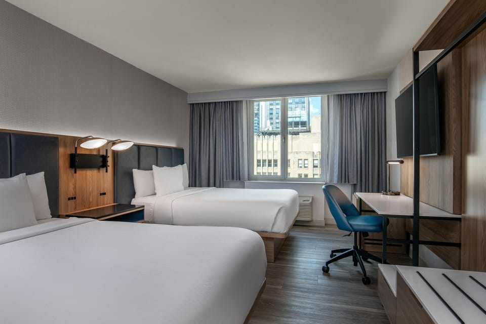 In-room safe, desk, laptop workspace, soundproofing