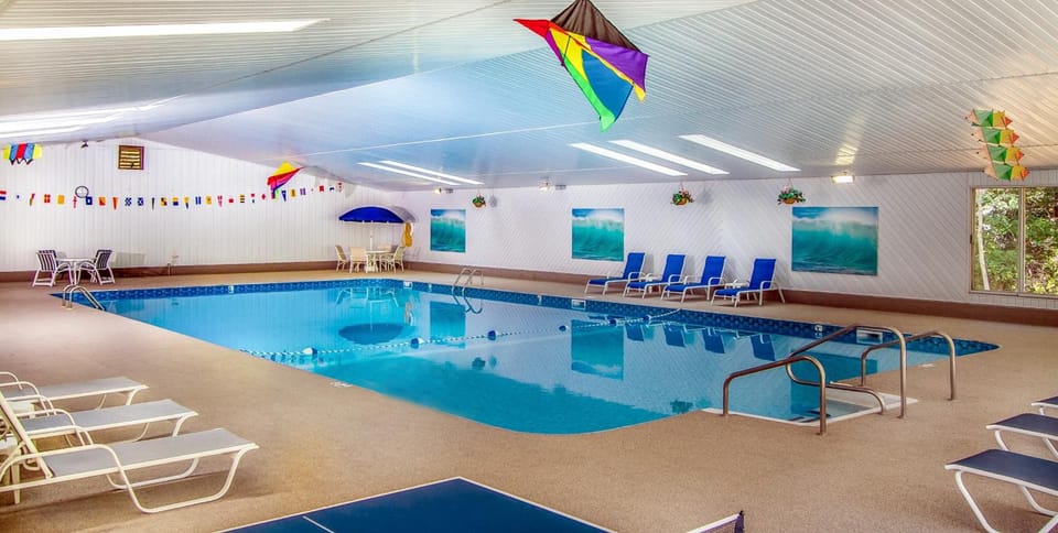 Indoor pool, sun loungers