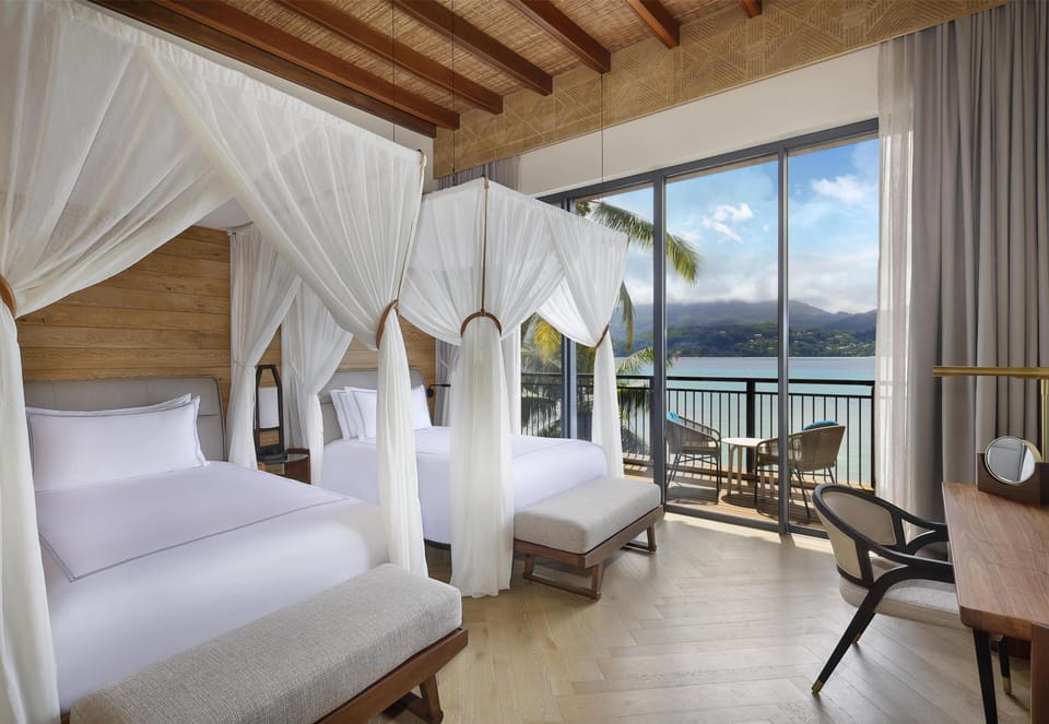 Premium bedding, free minibar items, in-room safe, desk