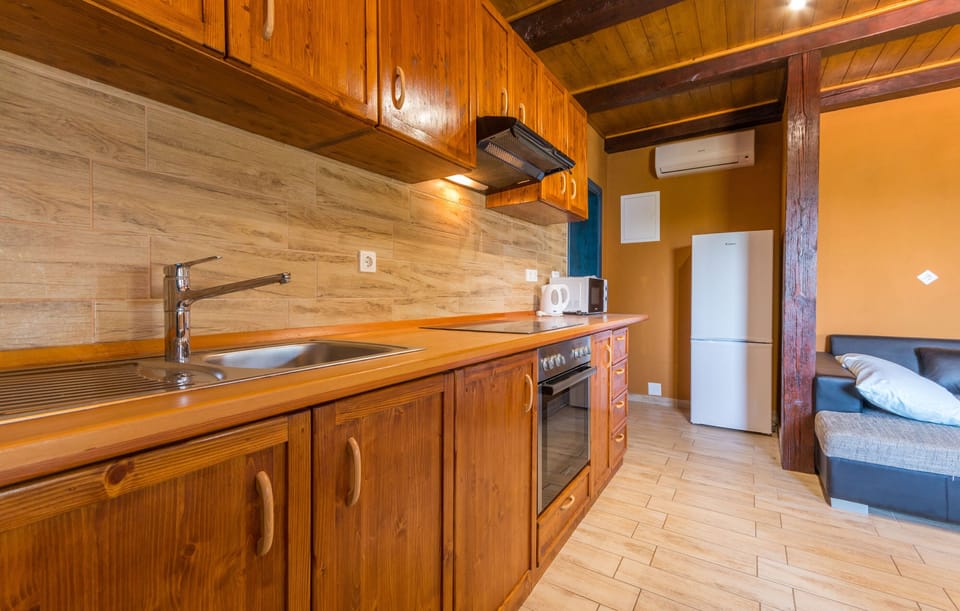 Apartment (A1) | Private kitchen | Fridge, microwave, stovetop, espresso maker