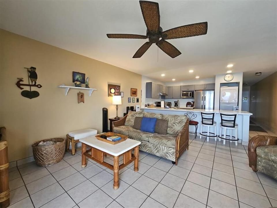 Condo, 1 Queen Bed with Sofa bed, Lanai, Ocean View (Sea Village #4210) | Living area | 42-inch flat-screen TV with digital channels