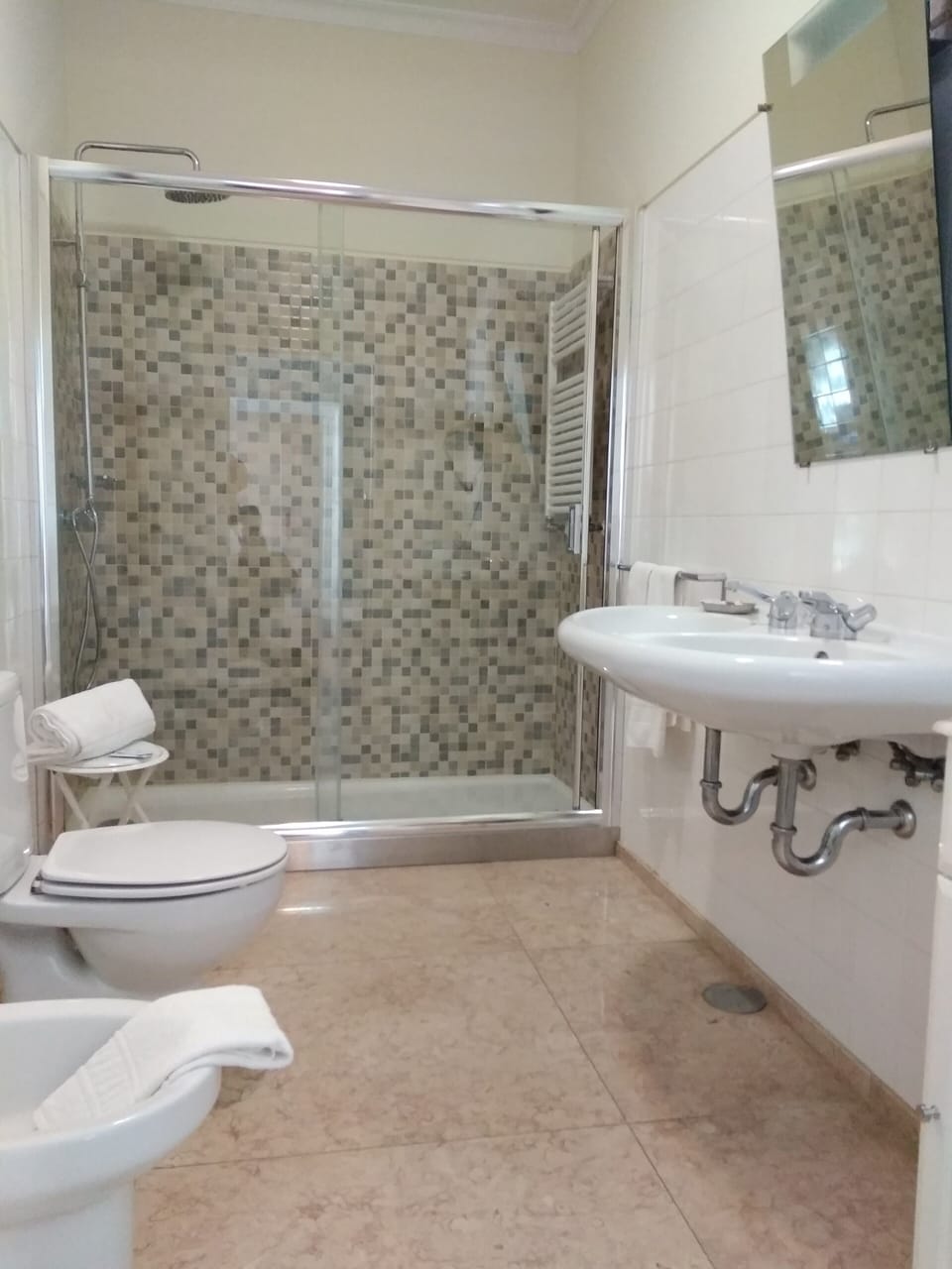 Free toiletries, bidet, towels