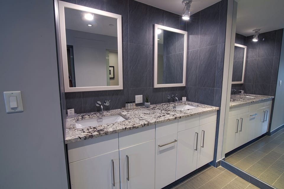Eco-friendly toiletries, hair dryer, bathrobes, towels