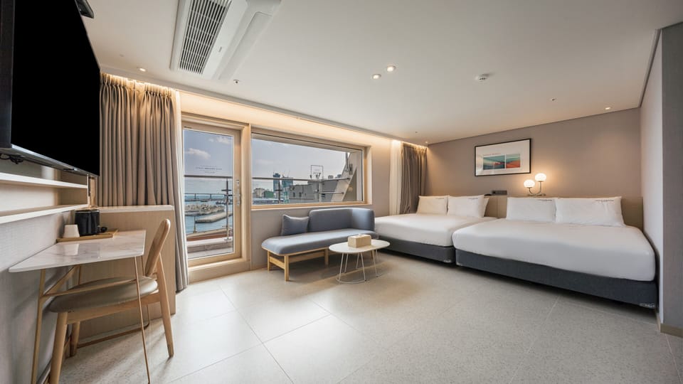 Ocean View Balcony Family Room | Living area | 55-inch flat-screen TV with digital channels, TV, Netflix