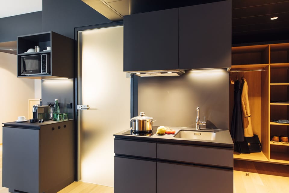 Family Apartment | Private kitchen | Coffee/tea maker, electric kettle, eco-friendly cleaning products