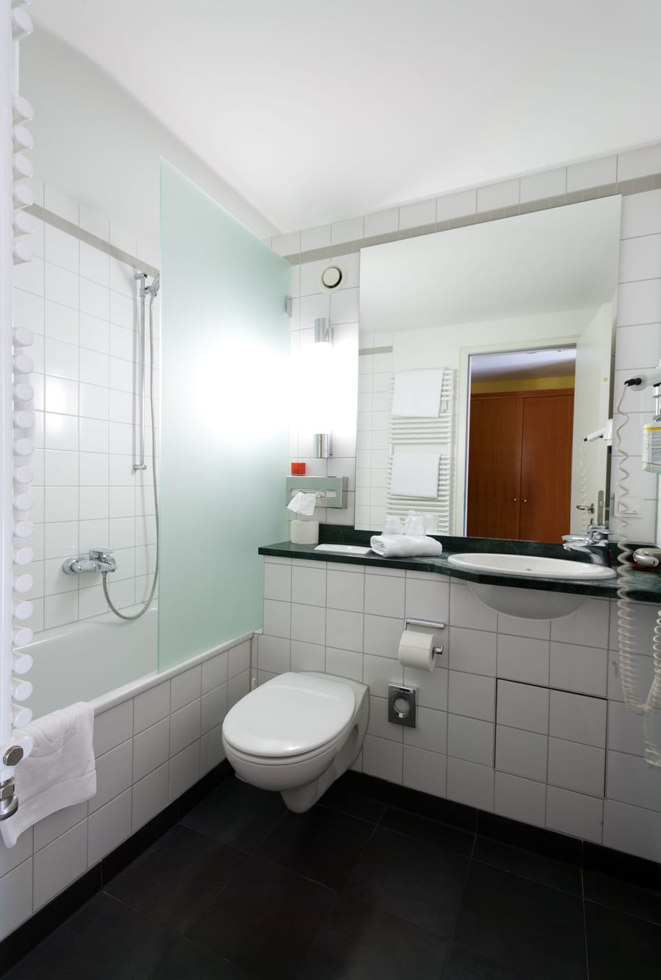 Free toiletries, hair dryer, towels