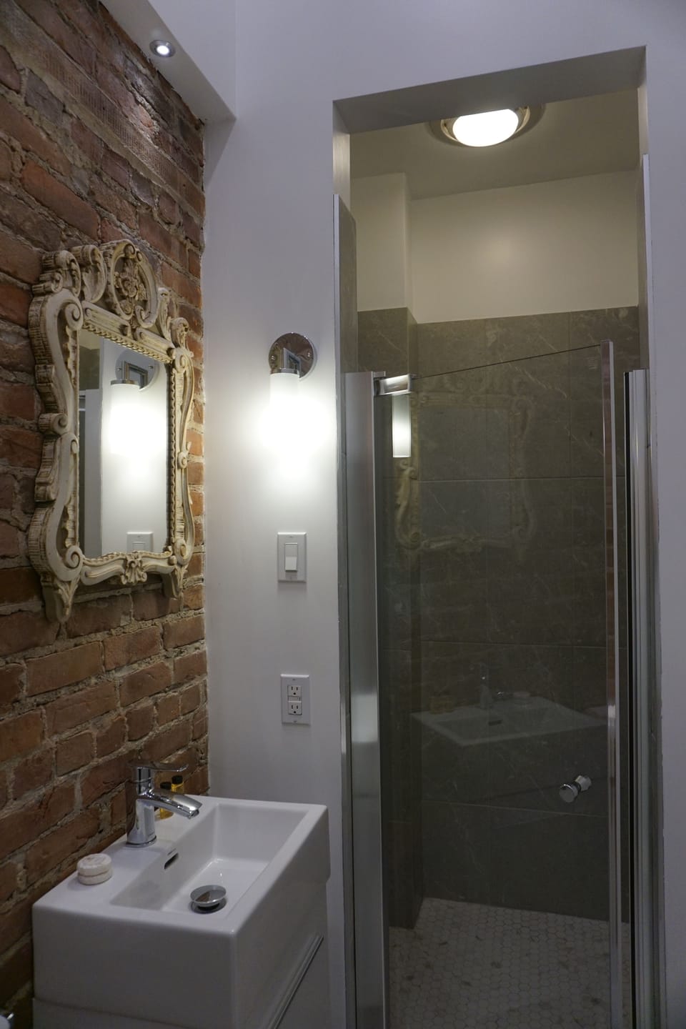 Single guest Small Economy Room, 1 Double Bed, Private Bathroom in Hallway. | Bathroom | Hair dryer, towels, soap, shampoo