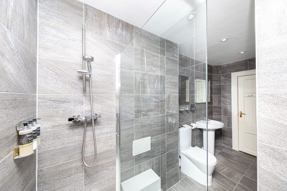 Superior Double Room | Bathroom | Combined shower/tub, free toiletries, hair dryer, towels
