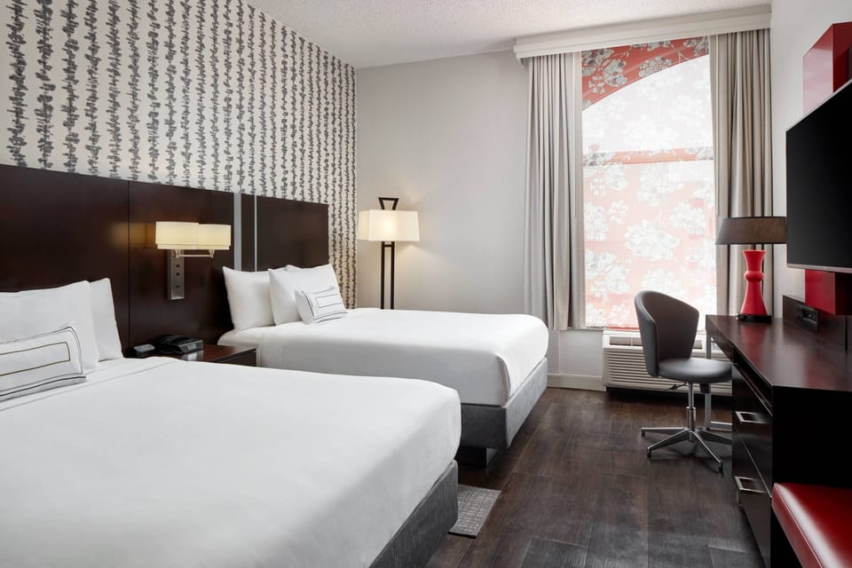 Premium bedding, pillowtop beds, in-room safe, desk