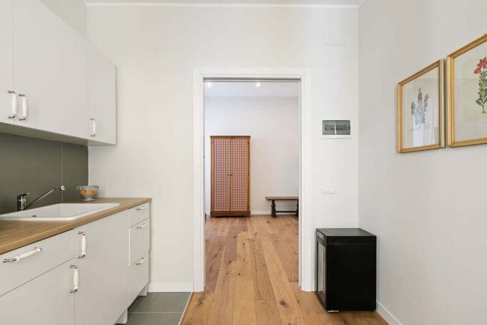 Apartment, 1 Bedroom | Private kitchen | Full-size fridge, oven, stovetop, cookware/dishes/utensils