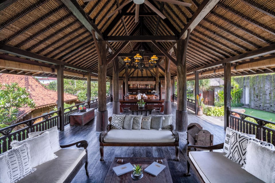 5BR Balinese Villa | Garden, Media Room, Yoga & Spa Pavilion, Concierge, Chef on Request | Living area | Flat-screen TV