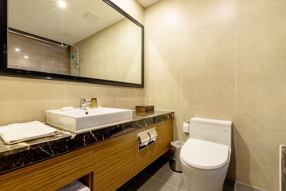 Deluxe Double Room | Bathroom | Shower, free toiletries, hair dryer, bathrobes