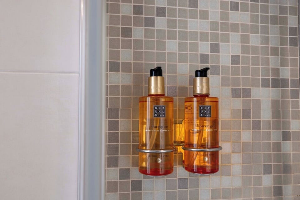 Free toiletries, hair dryer, slippers, towels